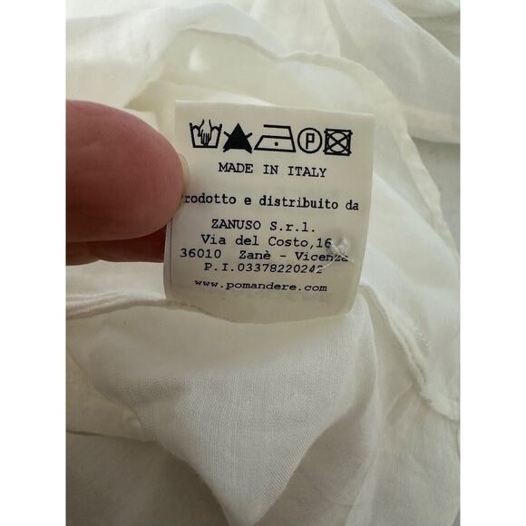 Pomandere Womens Long Sleeve Cotton Silk Top Size 42 Minimalist Lagenlook White - Picture 10 of 16